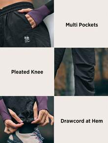 In My Nature Women's Drawstring Waist Cargo Outdoor Cargo Pants - Black - View 8