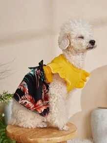 PETSIN Holiday Style Color Block Yellow Floral Pet Skirt - Yellow - View 8