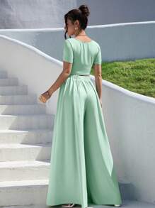 SHEIN Essnce Summer Two Pieces Outfit - Green - View 4