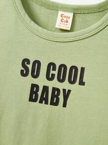 Cozy Pixies 3pcs Newborn Baby Boys' Soft Knitted Alphabet Pattern Round Neck T-Shirt - Multicolor - View 3