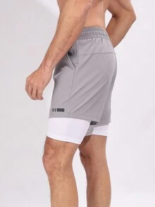 Quần short thể thao thời trang mùa hè Boyfriend Style dành cho nam, quần short màu xám - Xám - Xem 3