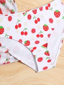 Tween Girl 水果 & Ditsy Floral 分体比基尼套装 夏日海滩 - 彩色 - 查看 6