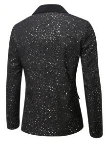 Manfinity AFTRDRK Men's Silver Metallic Blazer With Shawl Collar - Black - View 2