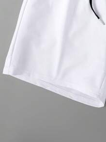 Manfinity Roghcode 男士3入組字母圖案腰部抽繩短褲 - 彩色 - 查看 5