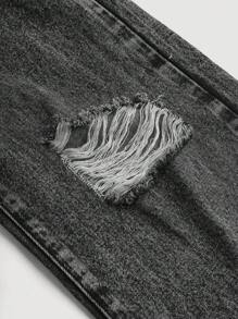 Leap Crew Leap Crew Tween Girls' Spring Summer Boho 2 Pieces Solid Tank Top Vest& Stonewashed Distressed Ripped Denim Straight Leg Jeans Set,Summer Girls Set Clothes Outfits - Black - View 7