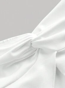 SHEIN MOD Của phụ nữ Trắng Mặt trước xoắn Áo không dây Và Chân váy dài Bộ - trắng - Xem 8