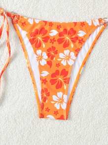 SHEIN Swim Summer Beach Floral Printed Bandeau Bikini Set Bathing Suit - Multicolor - View 5