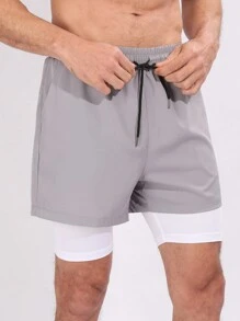 Quần short thể thao thời trang mùa hè Boyfriend Style dành cho nam, quần short màu xám - Xám - Xem 4