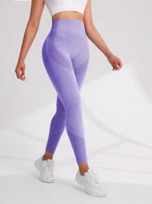 Easithlete 女性時尚無縫運動緊身褲，採用純色設計