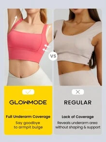 GLOWMODE Women Sports Bras Plain - Coral Pink - View 3
