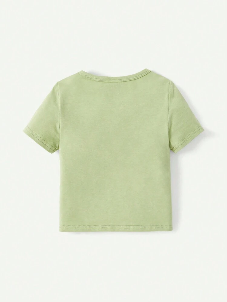 3pcs Newborn Baby Boys' Soft Knitted Alphabet Pattern Round Neck T-Shirt
