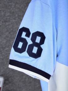 SHEIN Vacaura Tween Boy Summer Color Block Letter Embroidered Fashion Sports Short-Sleeved Polo Shirt - Multicolor - View 4