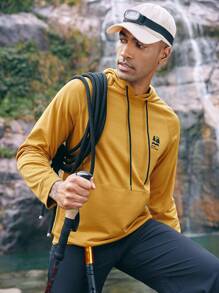 In My Nature Men's Fashionable Long Sleeve Hooded Outdoor Sweatshirt - Mustard Yellow - View 6