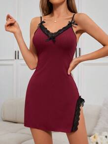 女士时尚蕾丝边吊带睡衣吊带裙