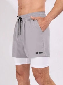Quần short thể thao thời trang mùa hè Boyfriend Style dành cho nam, quần short màu xám - Xám - Xem 5