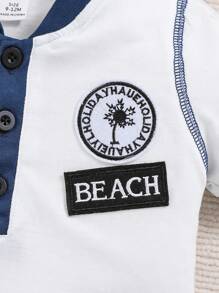 Conjunto De Camiseta De Manga Corta Y Pantalón Corto De Cuadros Para Bebé Niño En Verano