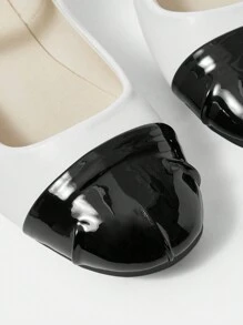 CUCCOO DOLLMOD Mary Jane Flats met ronde neus en kleurblokken voor dames, klassieke vintage stijl voor zomervakantieschoenen Zomeruitverkoop