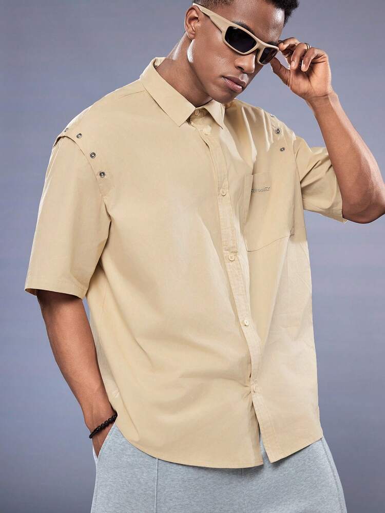 Men's Loose Weave Summer Casual Simple Short Sleeve Shirt