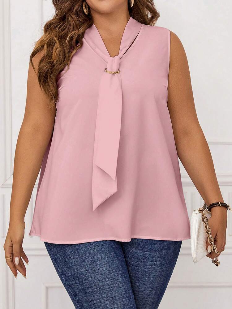 Plus Size Casual Solid Color Camisole Top