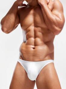 男式性感低腰三角褲,白色