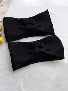 Sujetador Envuelto Sin Tirantes De Seda Con Clips Invisibles Para Niña Adolescente Sin Espalda - Negro - Ver 4