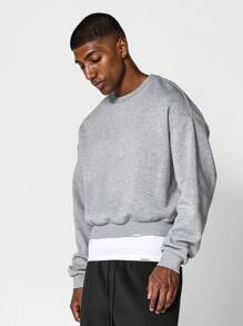 SUMWON Crop Fit Sweatshirt - Light Grey - View 1