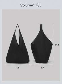 GLOWMODE 18l尼龍防水可換口袋手提袋,刺繡標識,適合旅行和日常休閒使用 - 黑色 - 查看 5