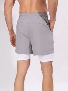 Quần short thể thao thời trang mùa hè Boyfriend Style dành cho nam, quần short màu xám - Xám - Xem 2