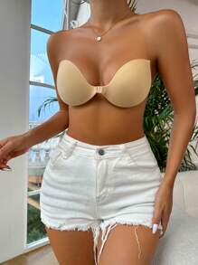 Wedaily 2Pcs Women'S Plain Front Fixing Nipple Covers Sticky Bra - Apricot - View 3