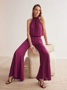 MOTF PREMIUM SOLID FLARE LEG PANTS - Red Violet - View 7