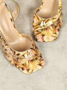 新款女士夏季羅馬風格高跟鑲鑽開趾涼鞋,適用於時尚表演和高端場合 - 紫紅色 - 查看 6