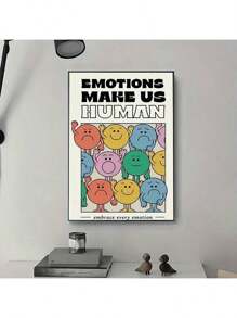 1入/組可愛卡通表情符號海報,壁藝,壁飾,帆布藝術,畫作壁畫沙發客廳海報臥室油畫,不附框架