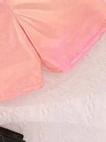 SHEIN Nuovo Arrivo Estivo Pantaloncini D'oro Per Bambina - Rosa - Visualizzare 3
