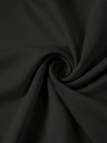 Sweetra Women's Black Pleated Patchwork Ruffle Hem Skirt - Black - View 6