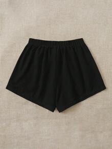 SHEIN EZwear Talla Grande Tejido Deportivo Shorts Para Mujer