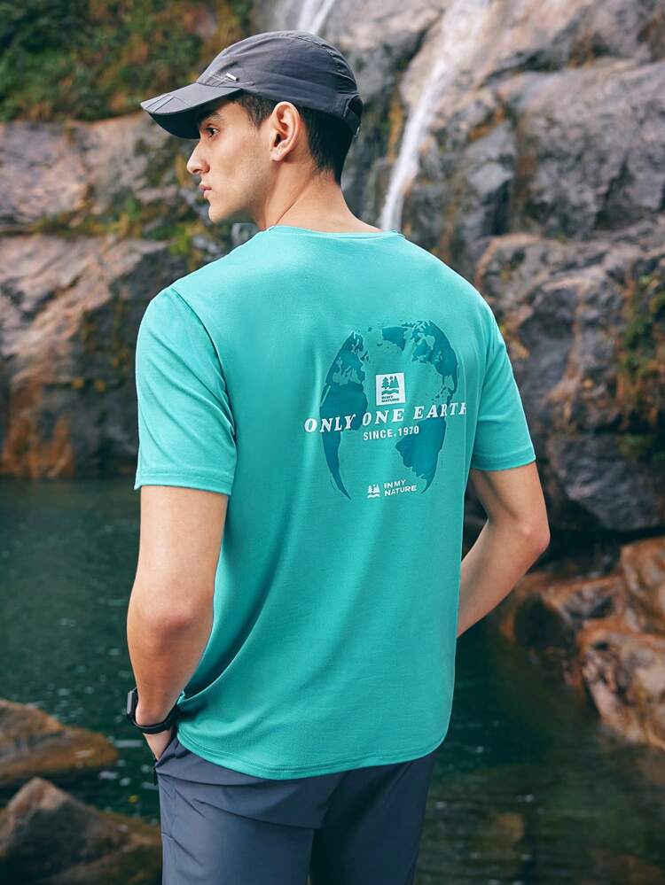 Men's Casual Outdoor Short Sleeve T-Shirt With Letter Print