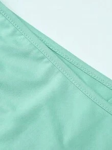 INAWLY 女士时尚不对称领口紧身连衣裤 - 薄荷綠 - 查看 4