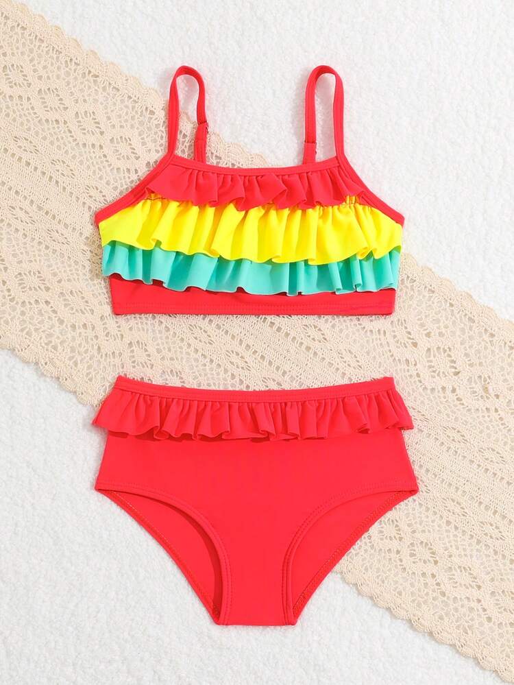 Baby Girl Ruffle Detail Swimsuit With No Locking Edge Design