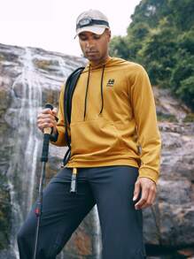 In My Nature Men's Fashionable Long Sleeve Hooded Outdoor Sweatshirt - Mustard Yellow - View 7