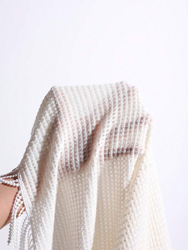 Women's Tassel Splicing Hollow Out Cami Top And Shorts Two Pieces Set