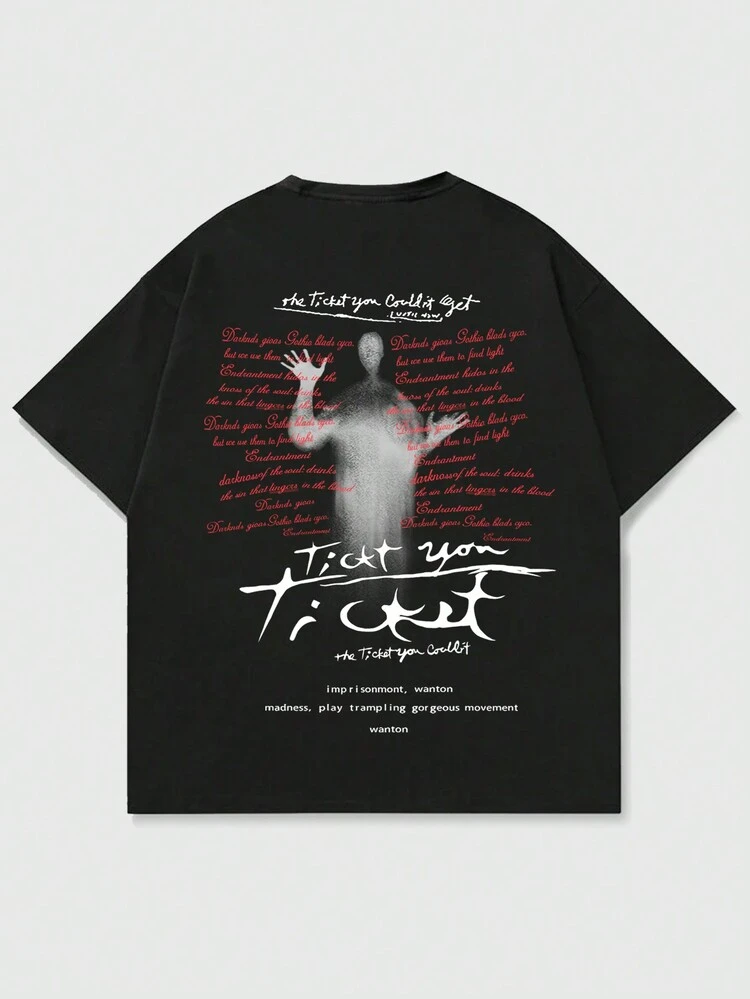 Spring/Summer Casual Graphic Men'S Blurred Portrait Graphic Print Short Sleeve T-Shirt, High Street Vintage