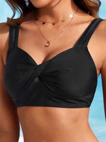 Swim Lushoire Top De Bikini Retorcido Para Mujer - Negro - Ver 4