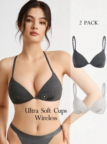 Ocili 純色荷葉邊細節胸罩 - 彩色 - 查看 1