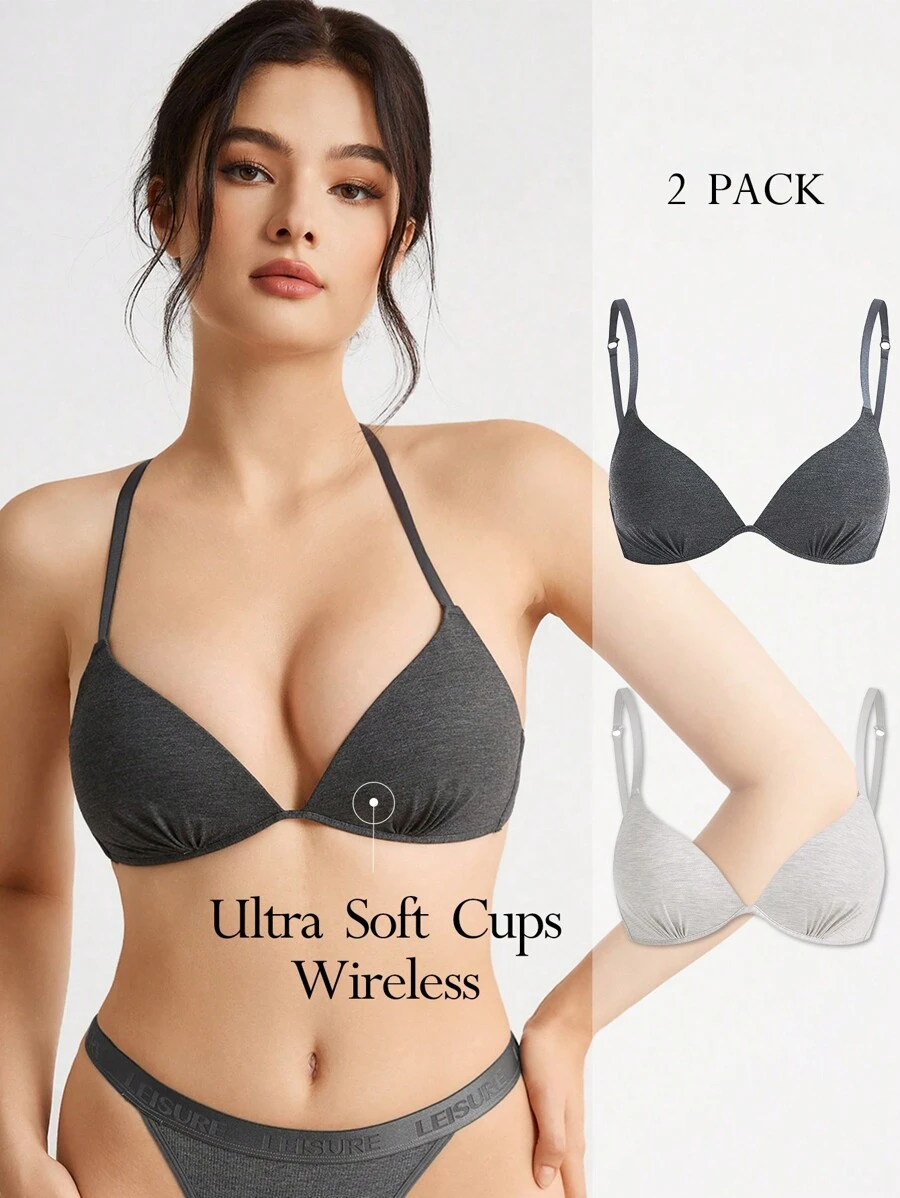 Ocili 純色荷葉邊細節胸罩 - 彩色 - 查看 1