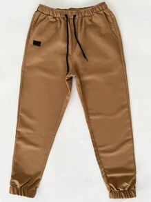 Manfinity Homme Men Drawstring Waist Carrot Trousers - Camel - View 3