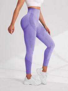 Easithlete 女性時尚無縫運動緊身褲，採用純色設計