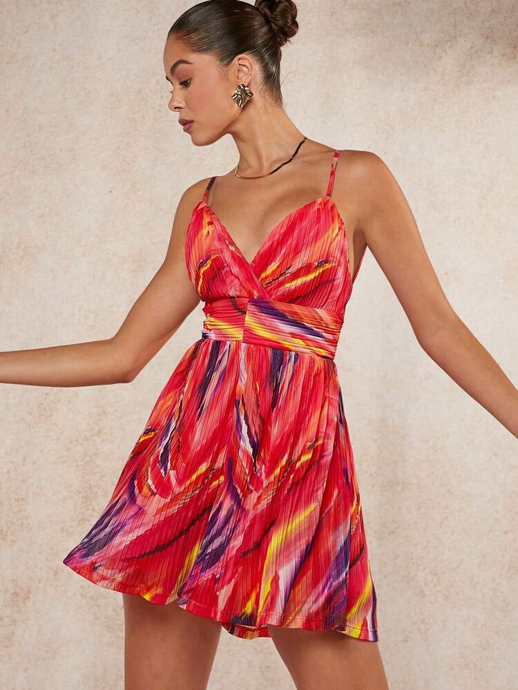 Sexy Printed Open Back Romper For Summer