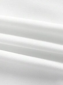 SHEIN EZwear 夏季純色瘦身空心背心 - 白色 - 查看 4