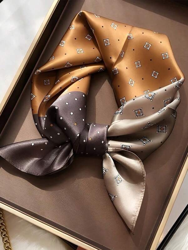 1 szt. Damskie Życie codzienne Modny Na wszystkie mecze Wzór gwiazdy Nadrukowany 70*70 cm Bandana Szalik Chustka, opaska do włosów, opaska na głowę Idealna do urozmaicenia swojego wyglądu