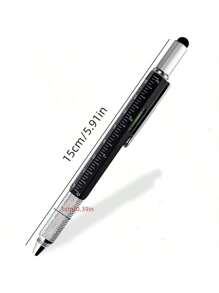 6 in 1 Multitool Pen Construction Tool, Gift Tool Pen, Multi Tech Pen with Ballpoint Pen, Ruler, Stylus, Level, Screwdriver, Personalized Pen Tool Gadget Pen Gift for Men Stocking Stuffers Dad Gifts, Christmas, Birthday, Kid, Teacher - Black - View 3